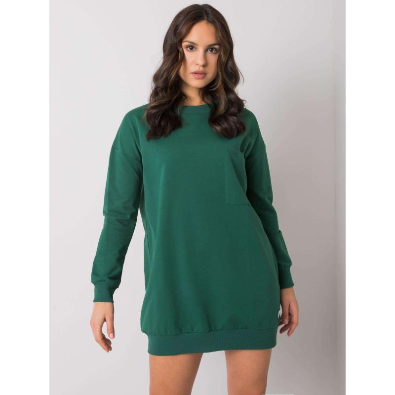 Dámské šaty s kapsami Hanely RUE PARIS tmavě zelené 