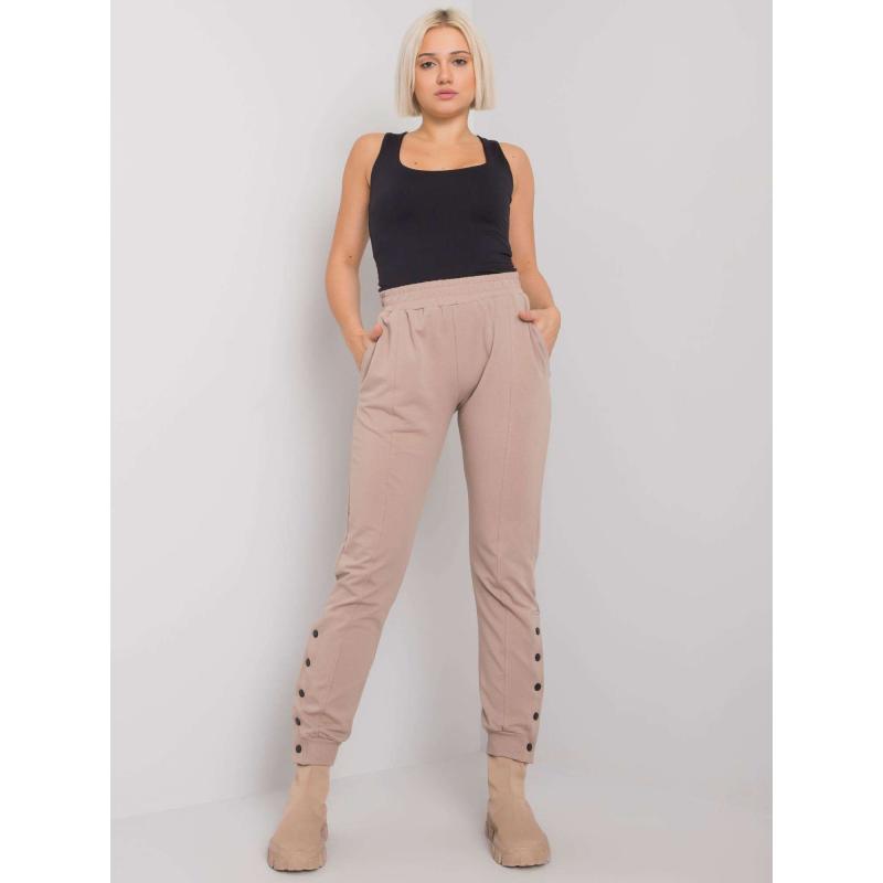 Cindy RUE PARIS női gombos melegítőnadrág sötét bézs színű