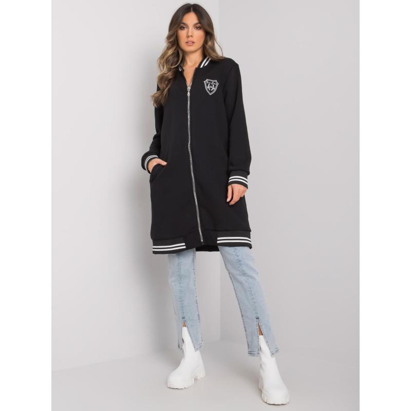 Dámská mikina s nášivkou dlouhá Lucia RUE PARIS černá 