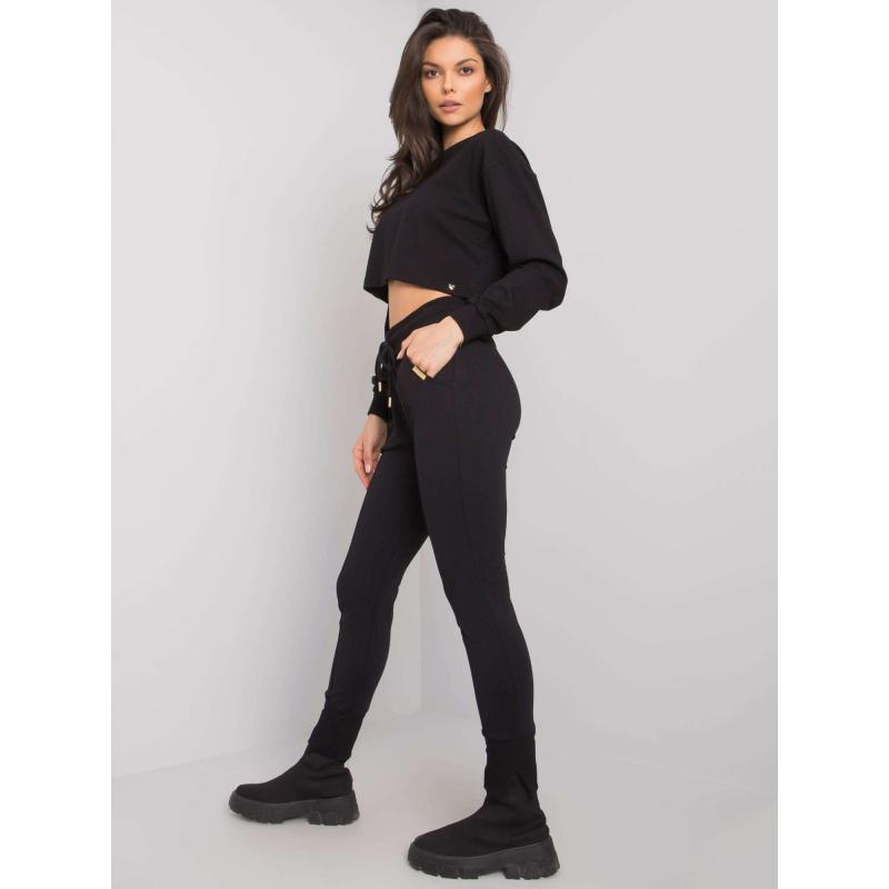 Női melegítőnadrág zsebekkel Naomi RUE PARIS fekete