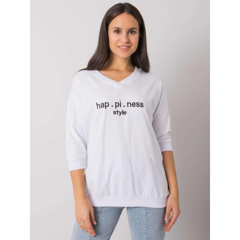 Női pulóver Jolanda RUE PARIS felirattal fehér