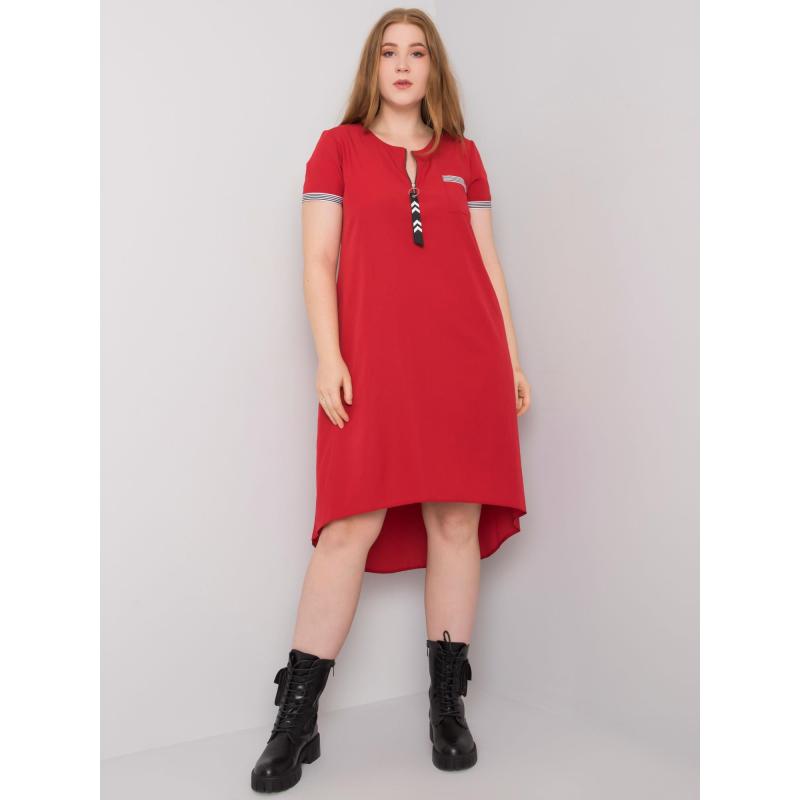 Dámské šaty z bavlny plus size VIANA červené  