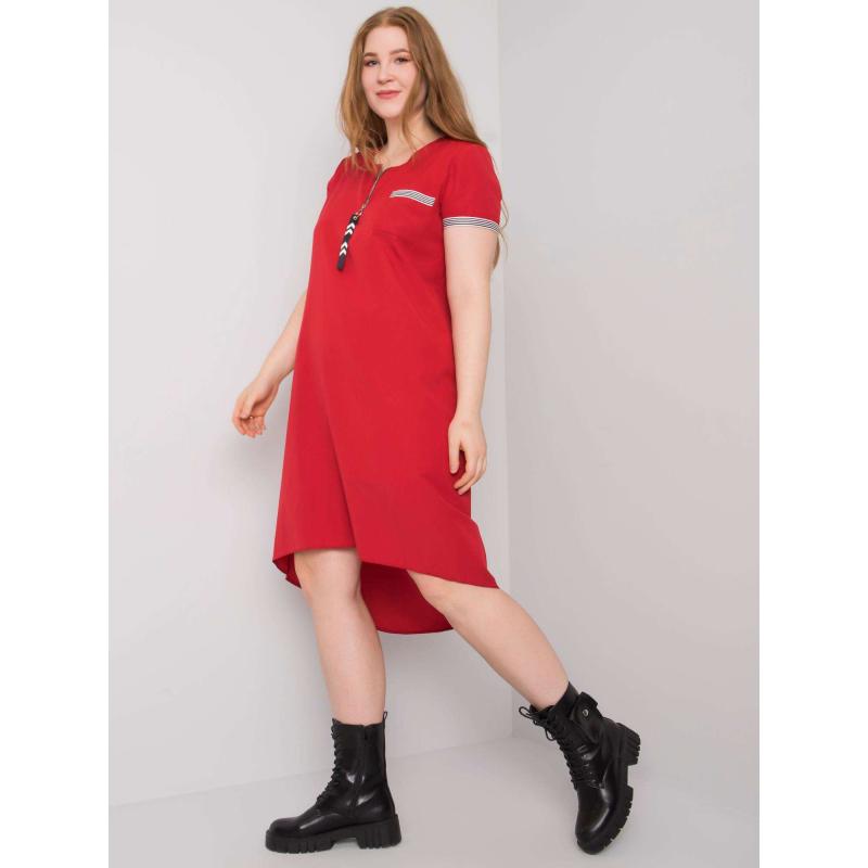 Dámské šaty z bavlny plus size VIANA červené  