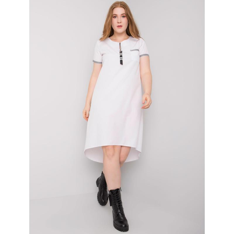 Dámské šaty z bavlny plus size VIANA bílé  
