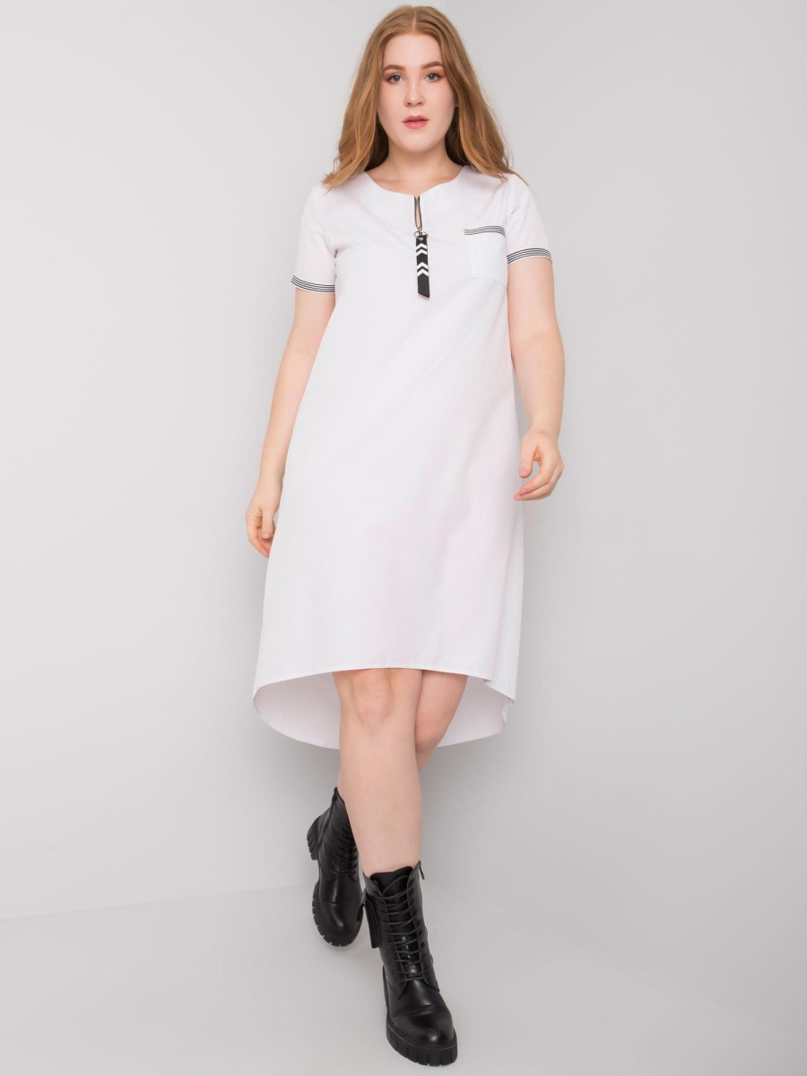 Dámske plus size bavlnené šaty VIANA white