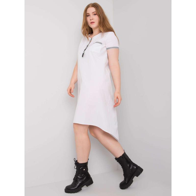 Dámské šaty z bavlny plus size VIANA bílé  