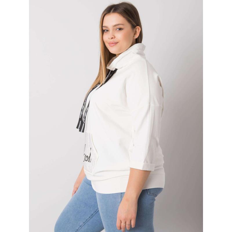 Női plus size blúz CRYSTAL CRYSTAL strasszkövekkel, ekrü színben