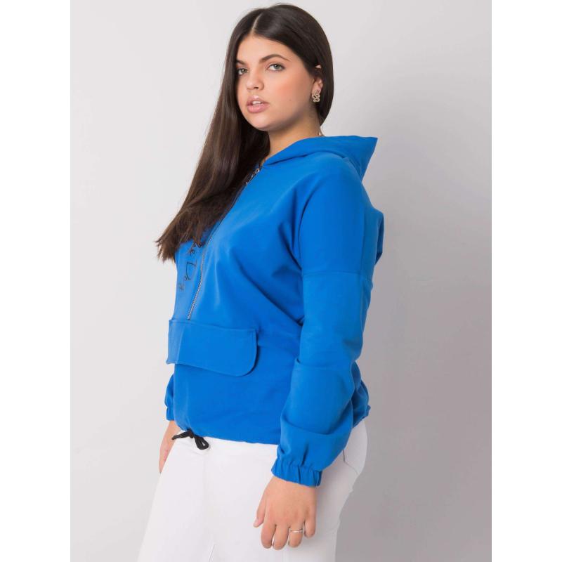 Dámská mikina na zip plus size KAYLEE tmavě modrá 