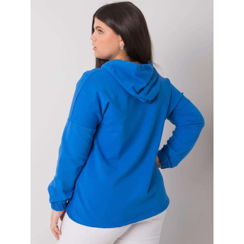 Dámská mikina na zip plus size KAYLEE tmavě modrá 