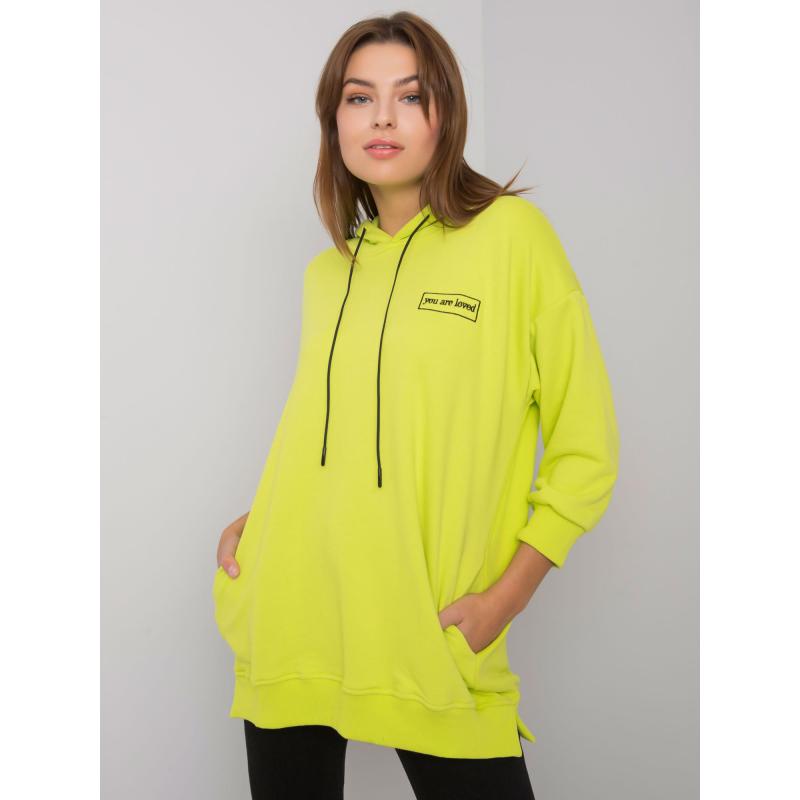 Dámská mikina s kapsami LEORA limetkově zelená 