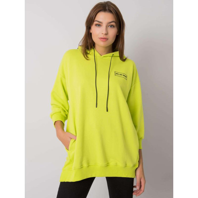 Dámská mikina s kapsami LEORA limetkově zelená 