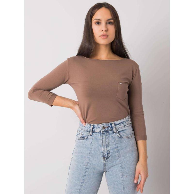 Dámská halenka s kapsou STEFFANIE hnědá