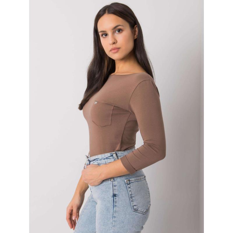 Dámská halenka s kapsou STEFFANIE hnědá