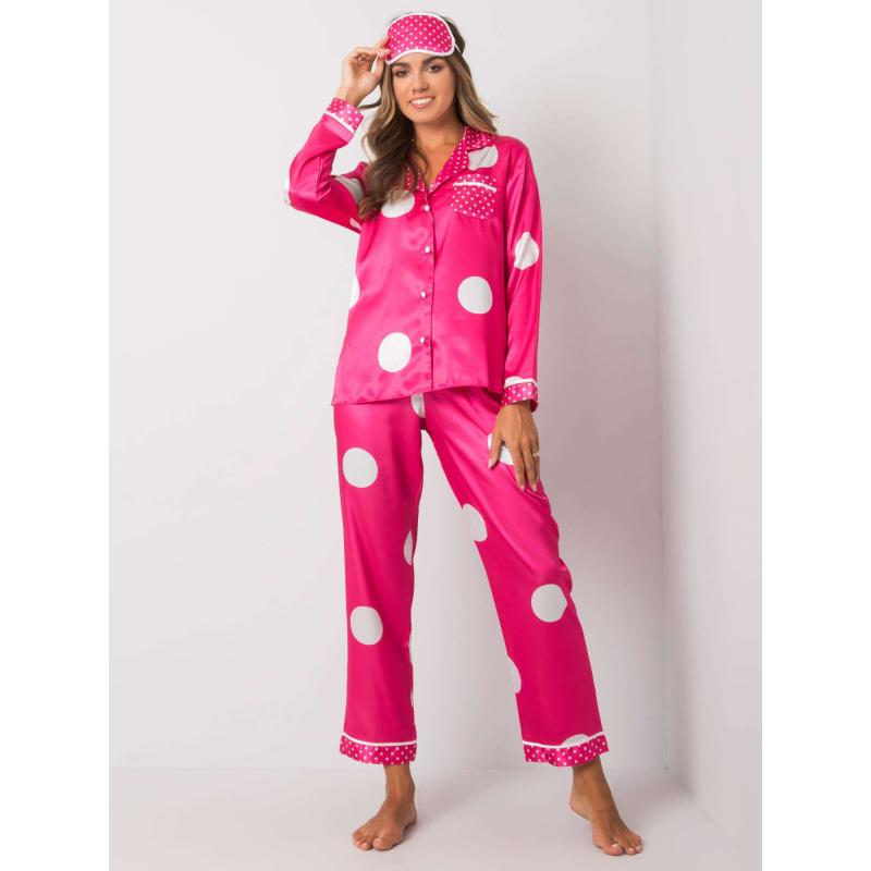 Női kockás pizsama DITA pink