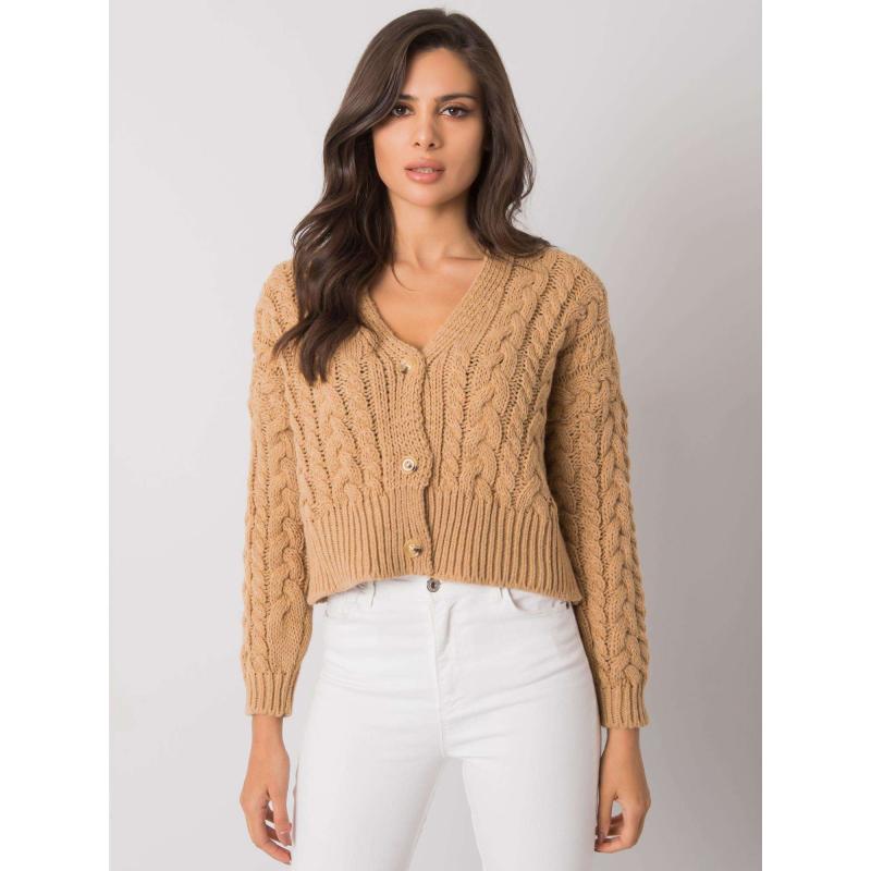 Dámský svetr na knoflíky Avezzano SUBLEVEL hnědý