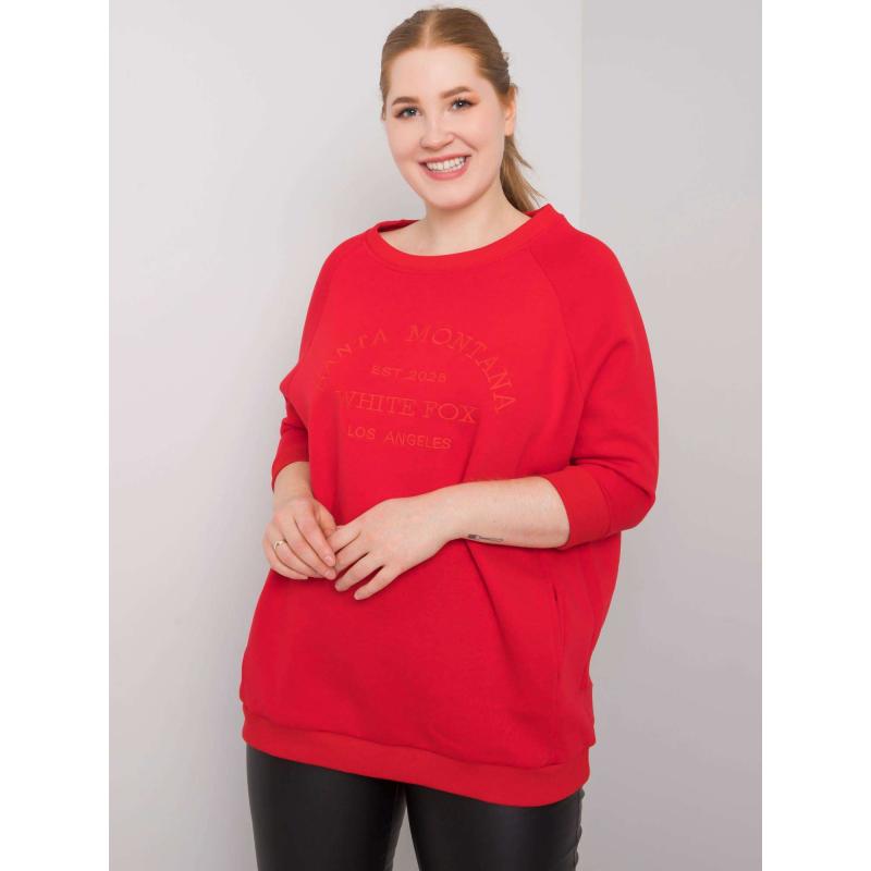 Női kapucnis pulóver plus size VINCENTE piros
