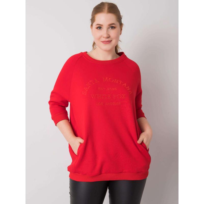 Női kapucnis pulóver plus size VINCENTE piros