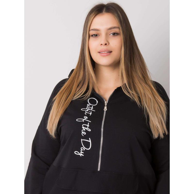 Dámská mikina hladká plus size ELISA černá 