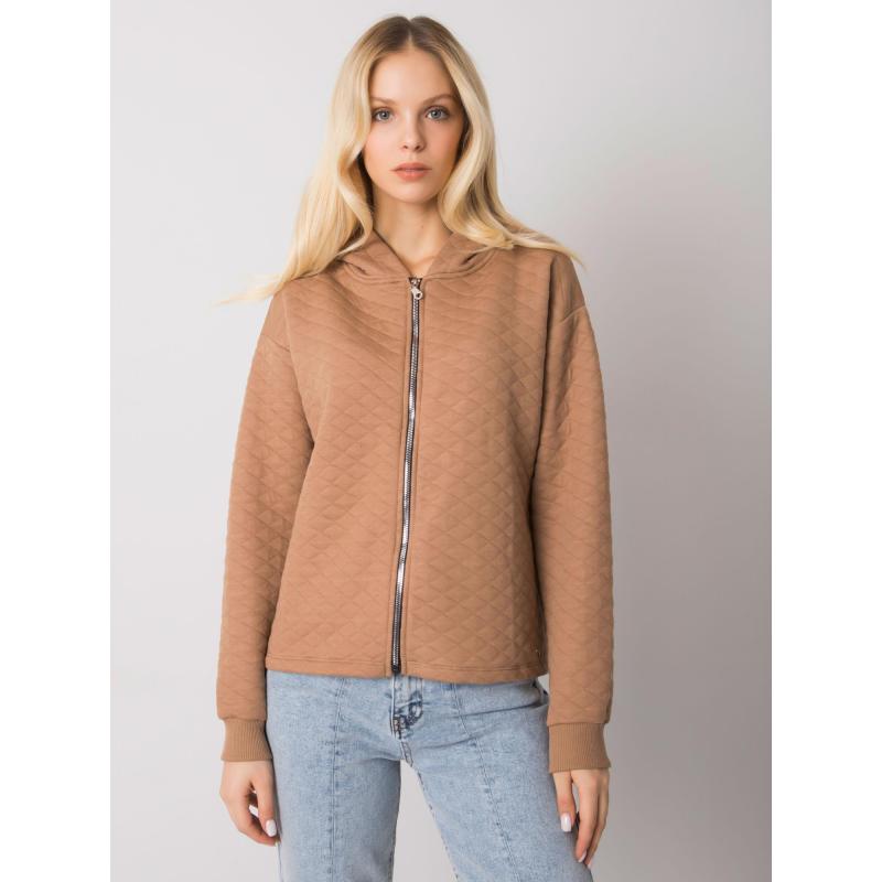 Dámská mikina melanžová prošívaná MELANIE hnědá