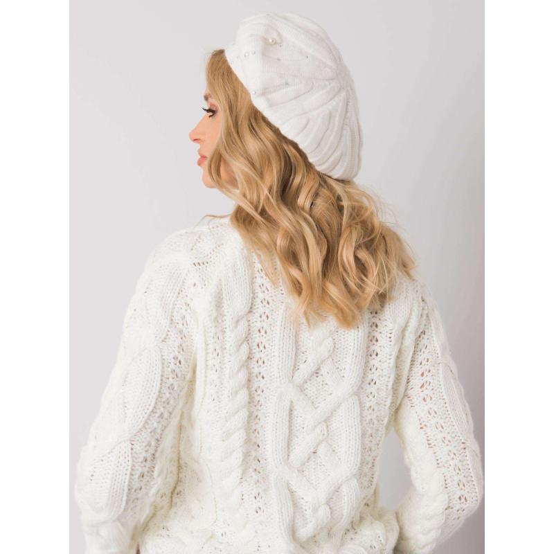 Dámska čiapka s aplikáciou ecru