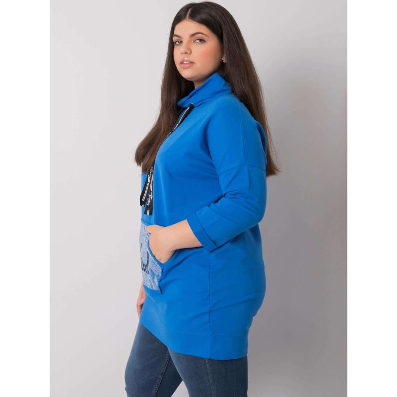 Dámská halenka s kamínky plus size CRYSTAL tmavě modrá 