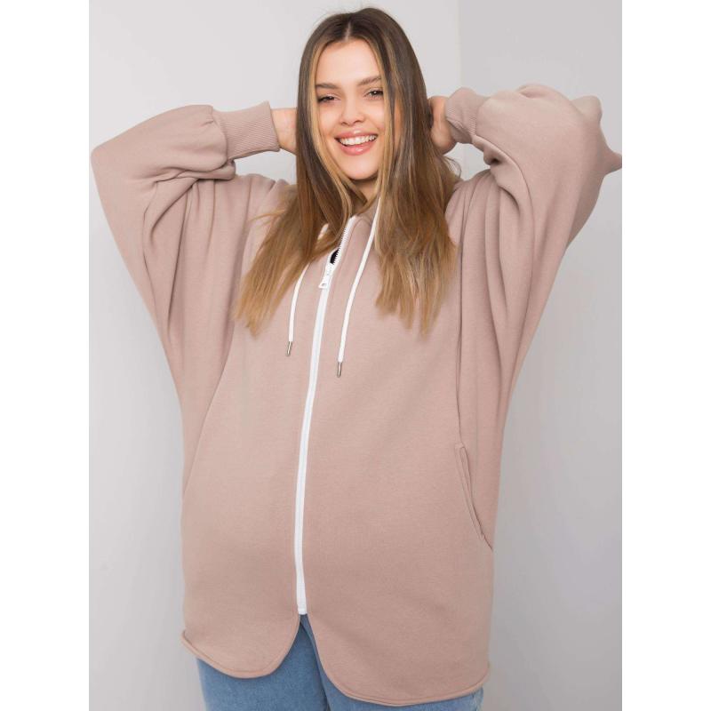 Dámska plus size mikina ELLA dark beige