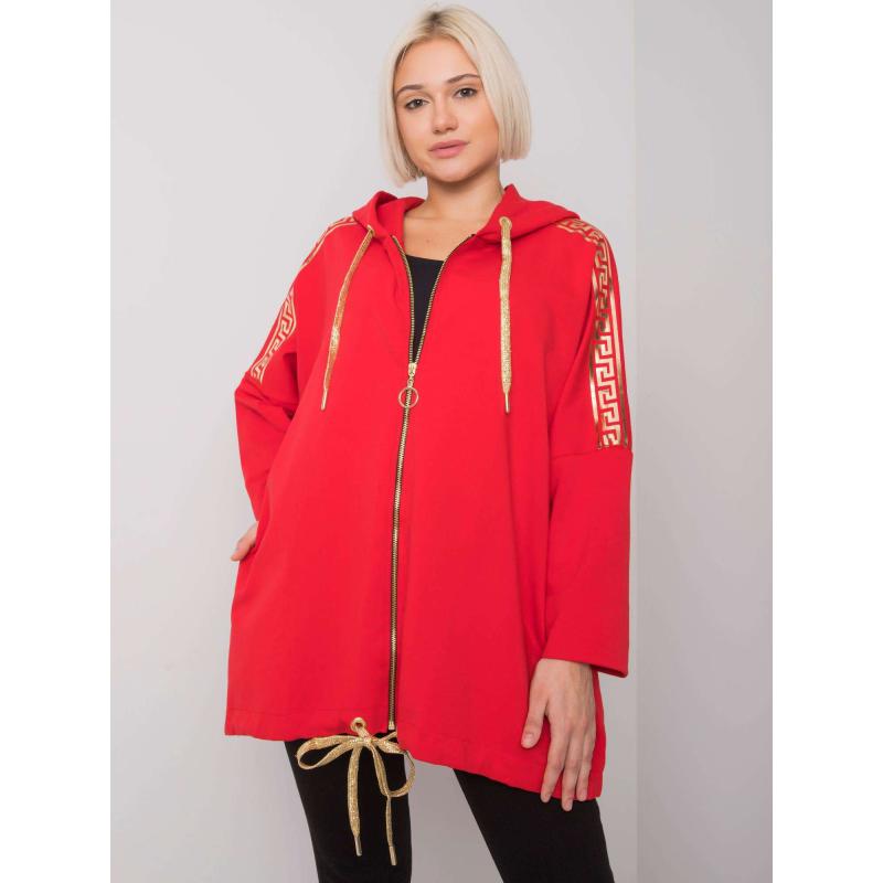 Női cipzáras pulóver ATHENS piros