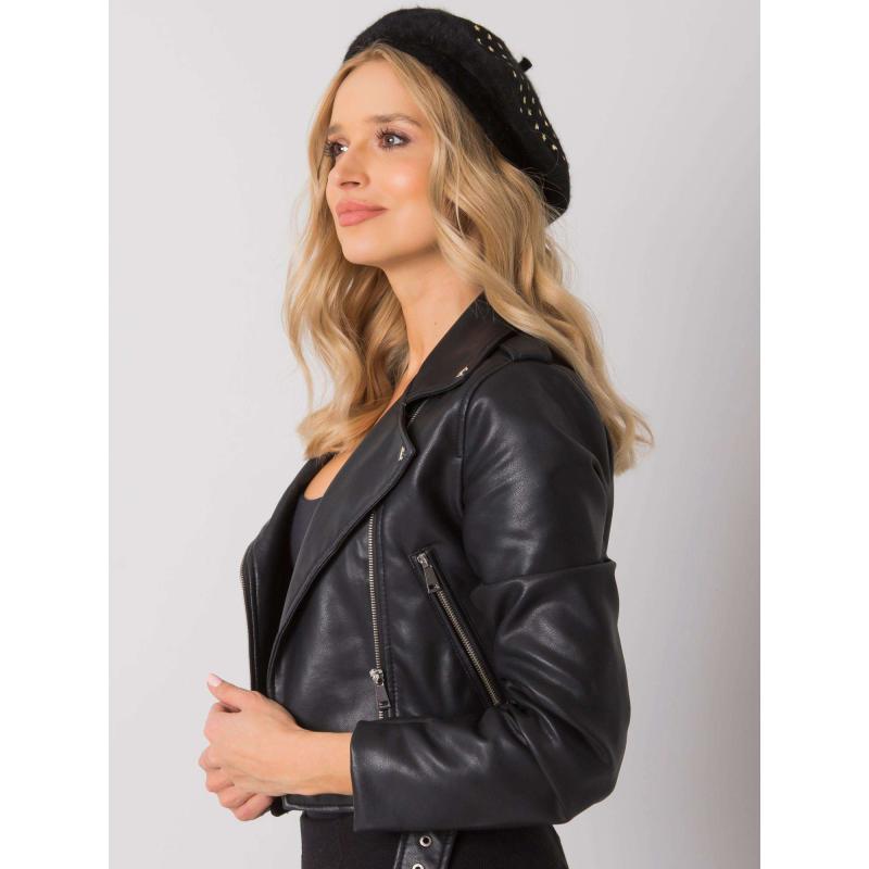 Női barett applikációkkal fekete