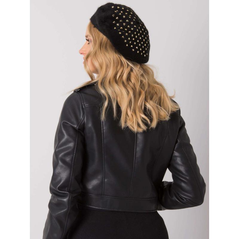 Női barett applikációkkal fekete