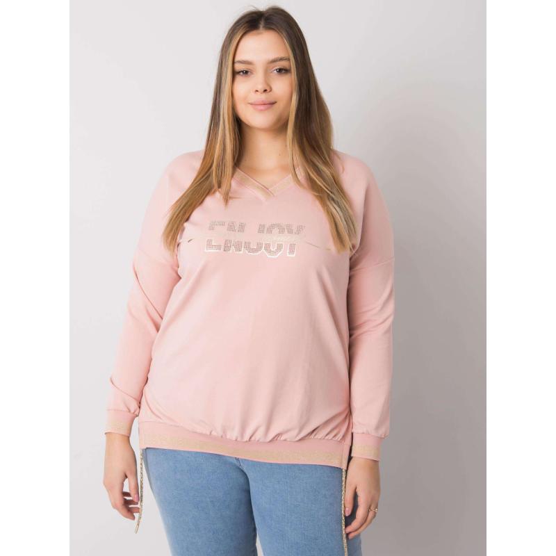 Női plus size blúz applikációval LILA rózsaszínű
