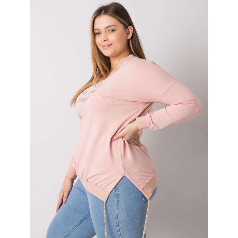 Női plus size blúz applikációval LILA rózsaszínű