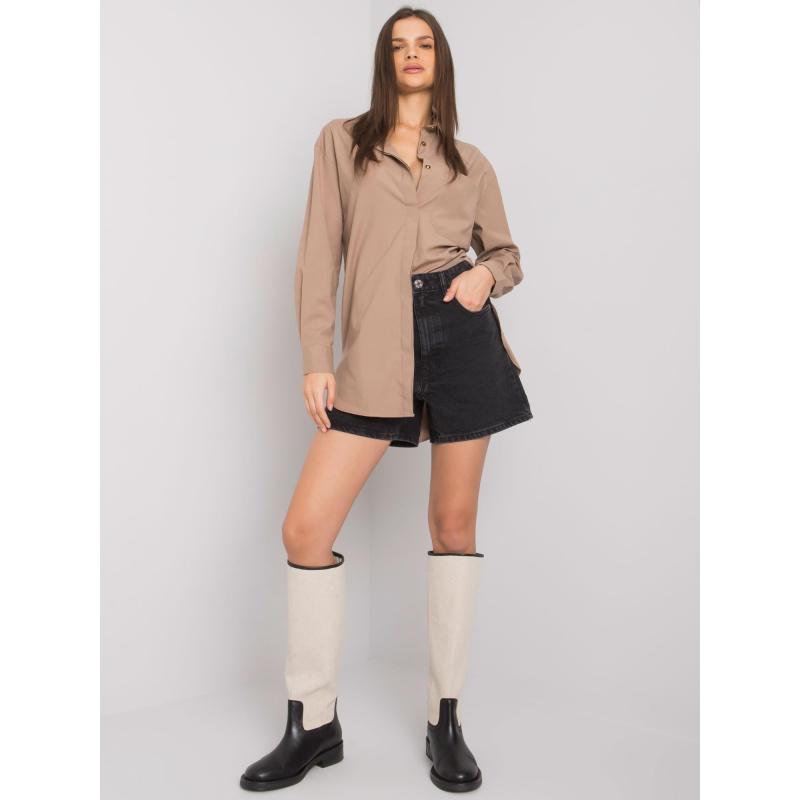 Dámská košile bavlněná TERRA tmavě béžová