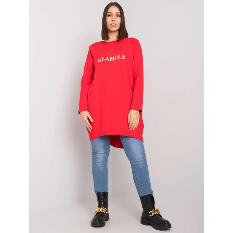 Dámská tunika s kapsami plus size ALEXIAH červená  