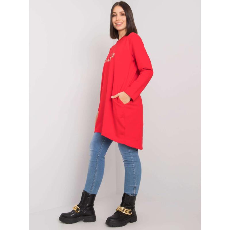 Dámská tunika s kapsami plus size ALEXIAH červená  