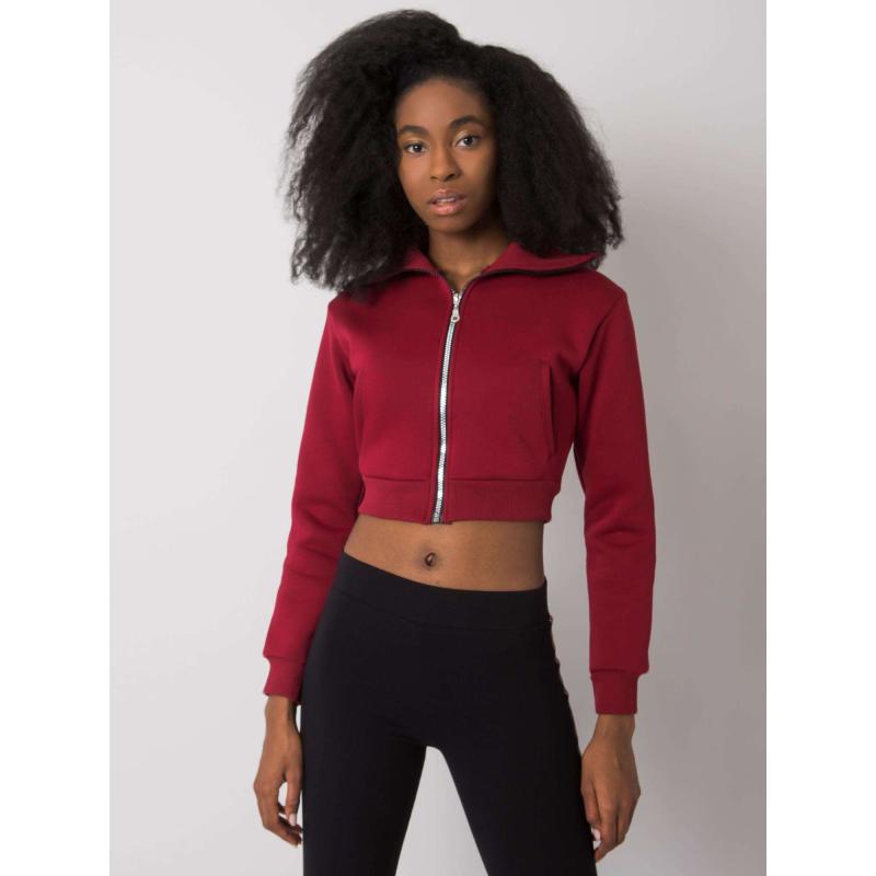 Női rövid pulóver Ann RUE PARIS bordó bordó