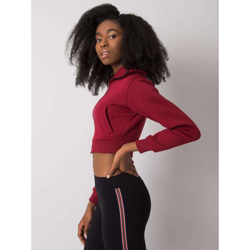 Női rövid pulóver Ann RUE PARIS bordó bordó