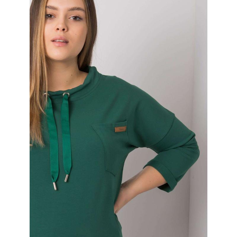 Dámská halenka s kapucí plus size PASADENA tmavě zelená