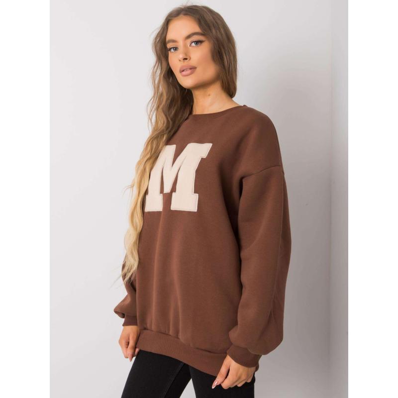 Női pamut pulóver ARMELLE barna