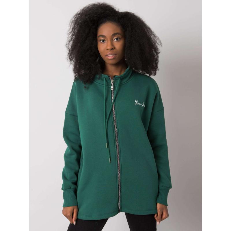 Dámská mikina s kapucí Jasmine RUE PARIS tmavě zelená 