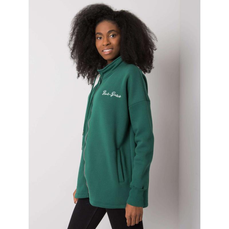 Dámská mikina s kapucí Jasmine RUE PARIS tmavě zelená 