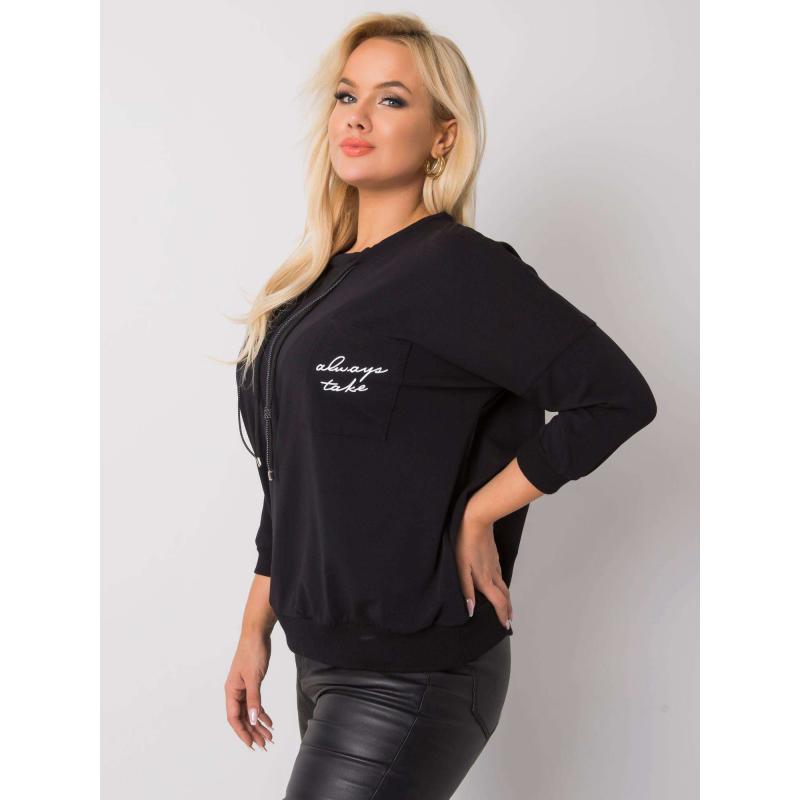 Női plus size pamut blúz SHELLY fekete