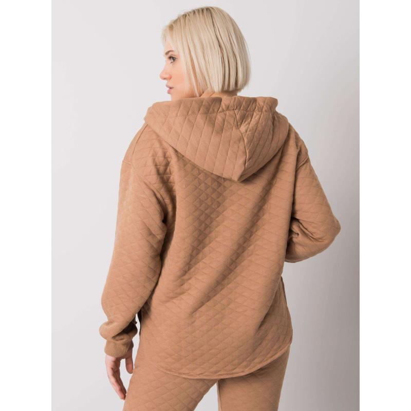 Dámská mikina na zip prošívaná AREZZO hnědá