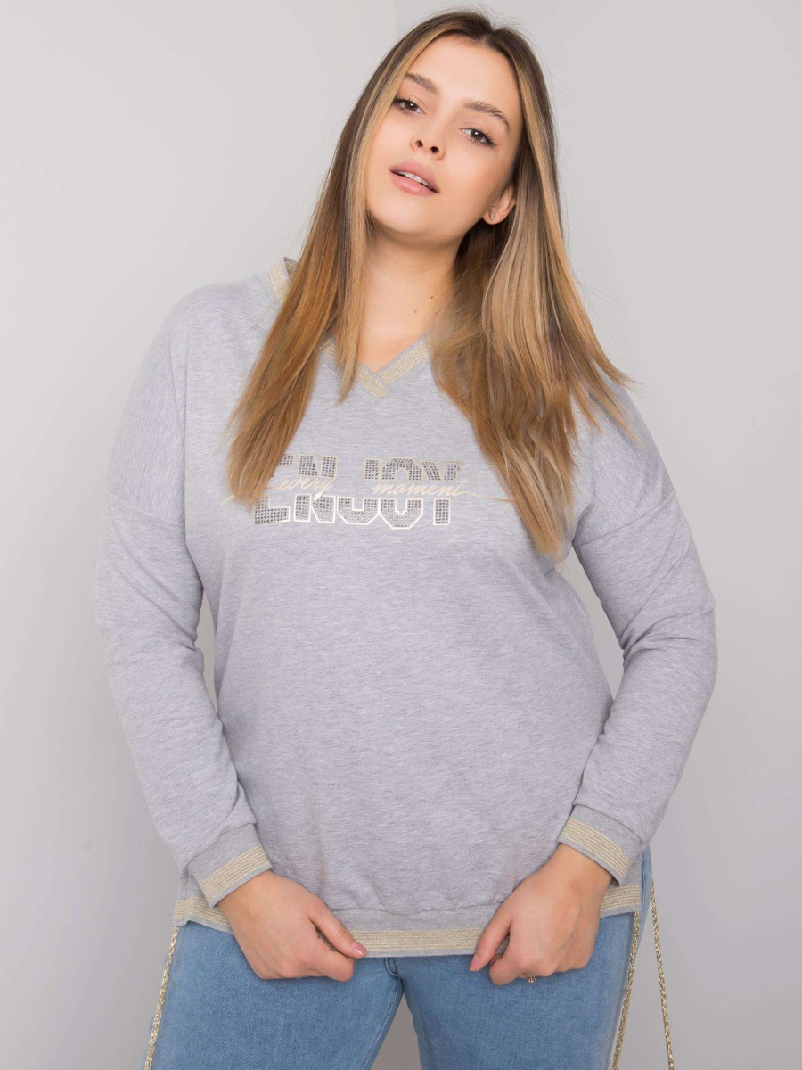 Dámska plus size blúzka LILA sivá
