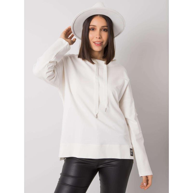 Női plus size blúz zsebekkel az ujjakon LUNNARA ekrü színben