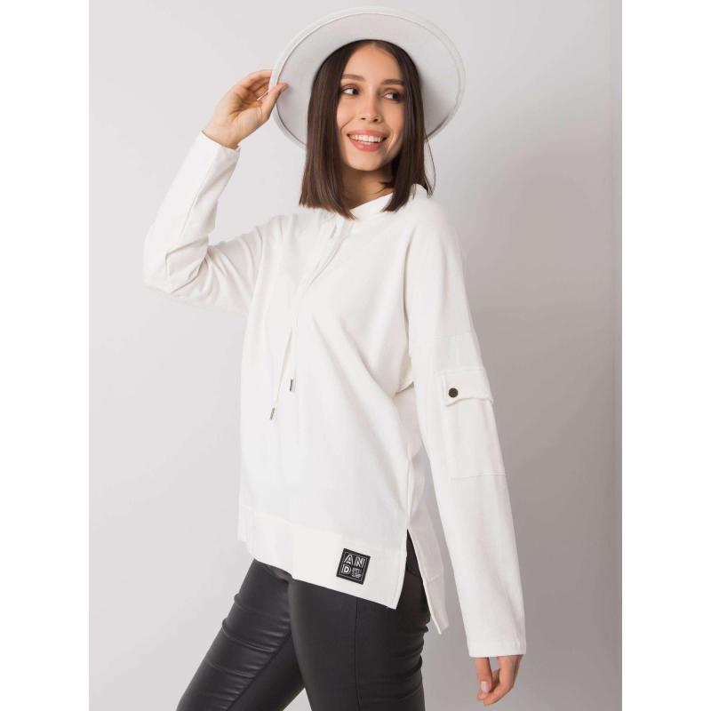 Női plus size blúz zsebekkel az ujjakon LUNNARA ekrü színben