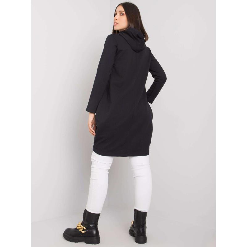 Női kapucnis pamut plus size tunika KIERRA fekete