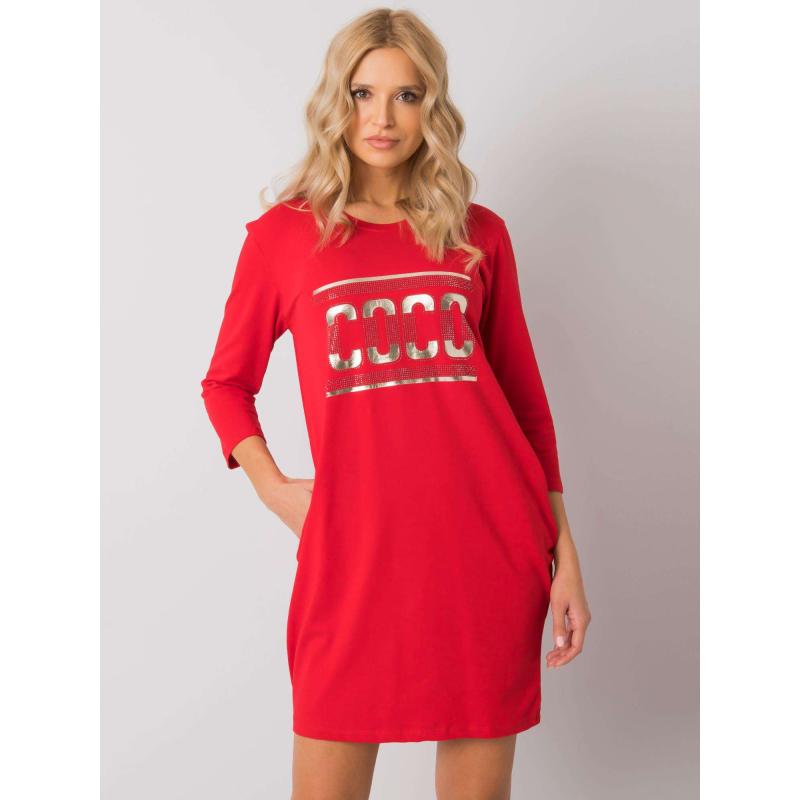 Dámské šaty s kapsami MARSEILLE červené 