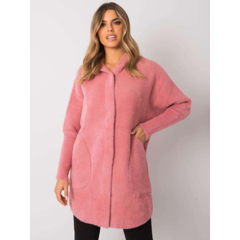 Dámsky kabát z alpaky CAROLYN ružový