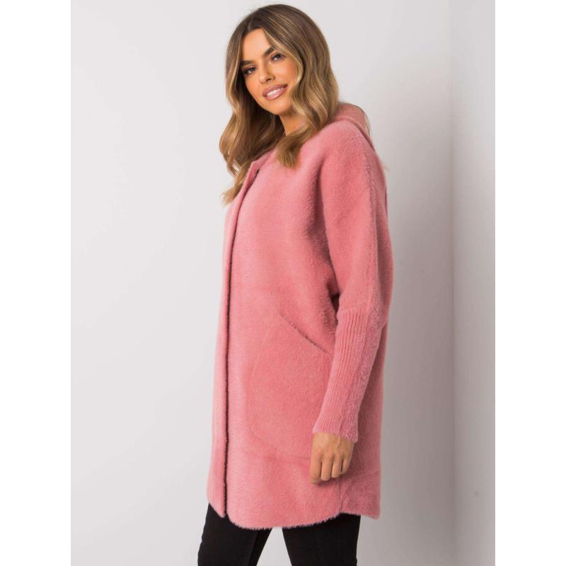 Dámsky kabát z alpaky CAROLYN ružový