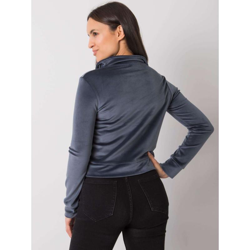 Dámská mikina velurová Charley RUE PARIS tmavě šedá  